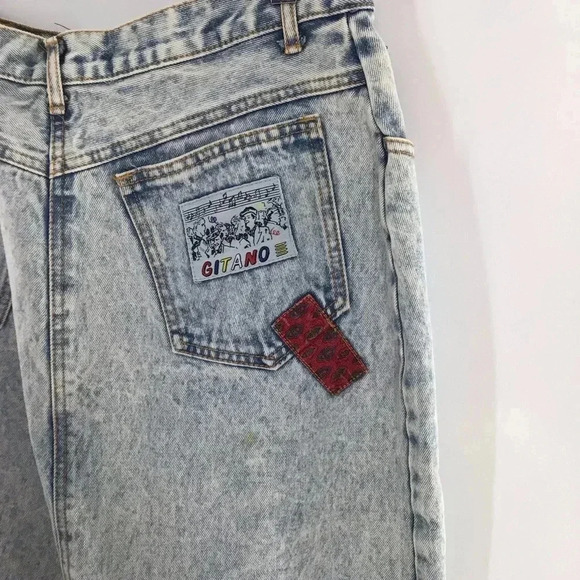 Vintage Gitano Acid Washed Midi Skirt - Size 16 - Picture 4 of 5